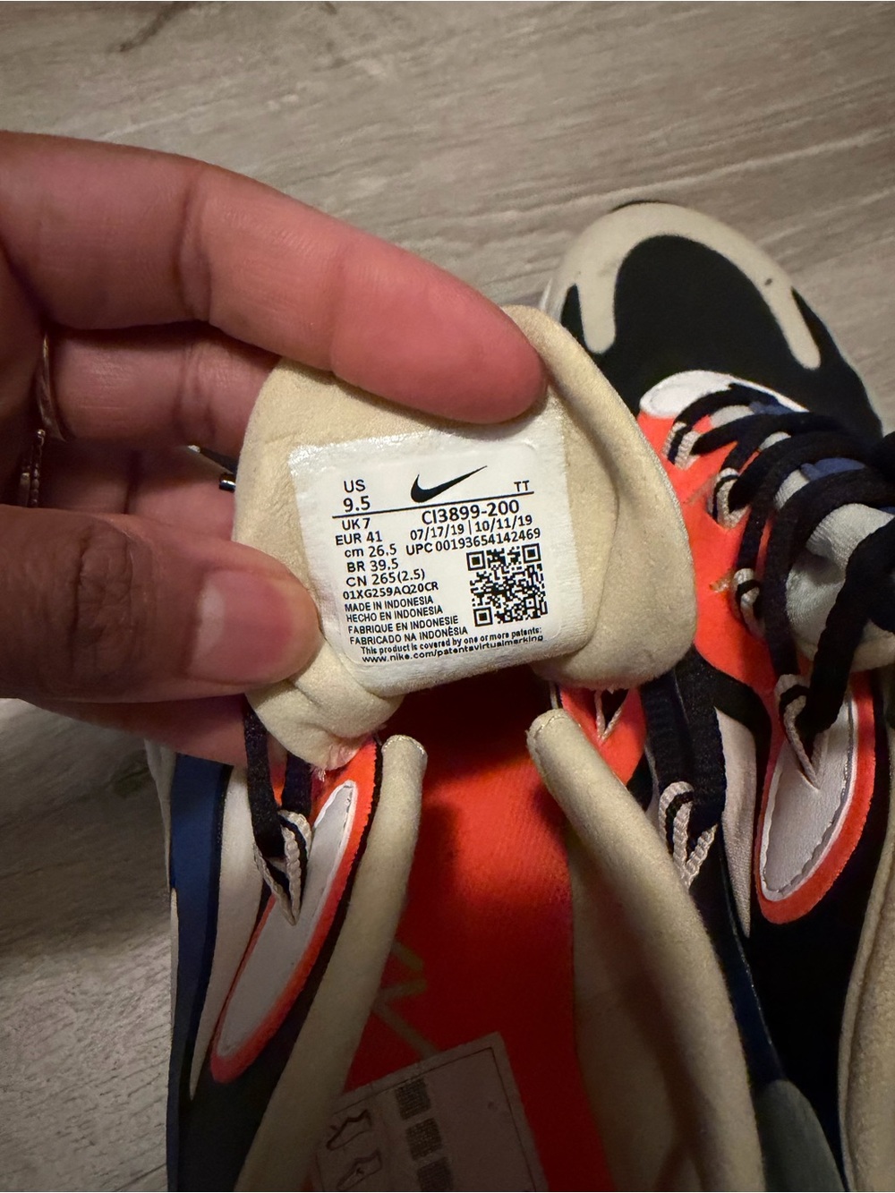 Nike Air Max 270 React Women’s Sneakers - Black/Blue/Orange/Cream - Picture 7 of 7